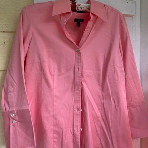 Peach Pink Talbots Petite Medium Button Up Blouse